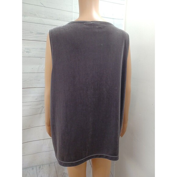 Chico's Travelers Collection Velvet Tank Top Sz 3 (L) Brown Sleeveless - Picture 4 of 9